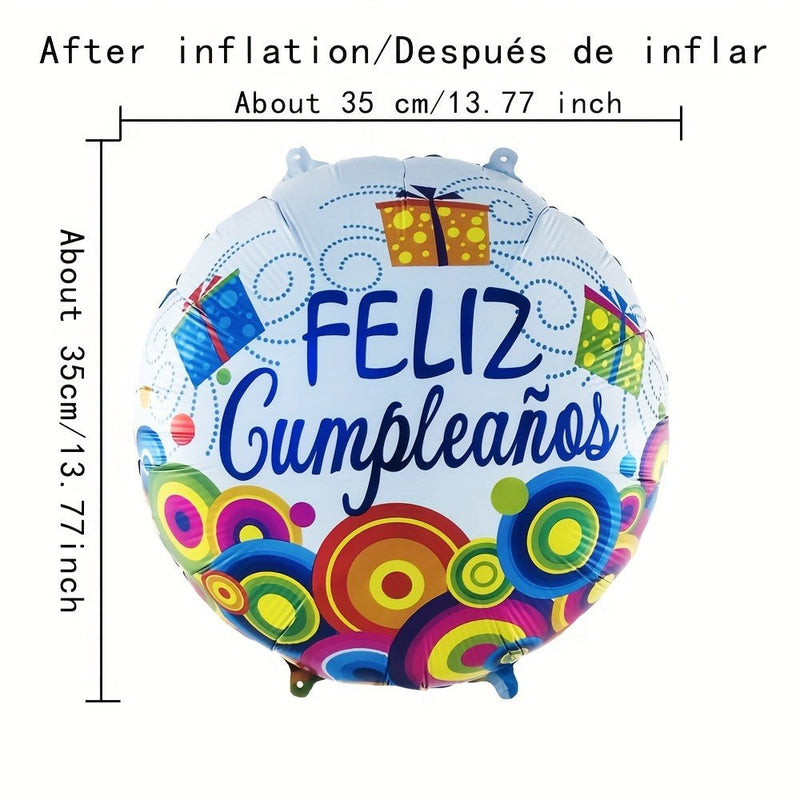 1 Set/10pcs, Globos De Feliz Cumpleaños Decoraciones De Cumpleaños En Español 18 Pulgadas/45cm (antes De Inflar), Globos De Aluminio Para Helio Flotante Mylar Para Fiesta Mexicana, Suministros Para Fiestas De Cumpleaños En Español Punto De - SACASUSA