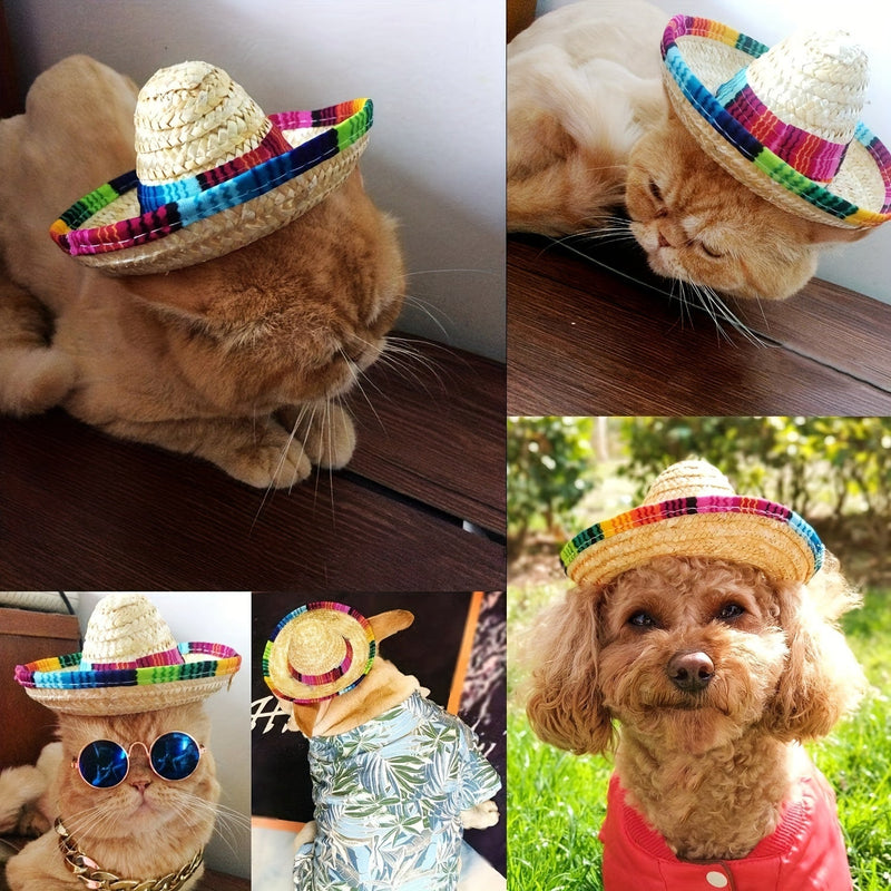 1 Sombrero Mexicano De 18.0 In De Ancho Para Adultos Con Ribete De Sarape, Sombrero Auténtico Para Sombrero De Paja Del Cinco De Mayo Con Banda De Sarape, Disfraz De Sarape Mexicano Para Adultos - SACASUSA