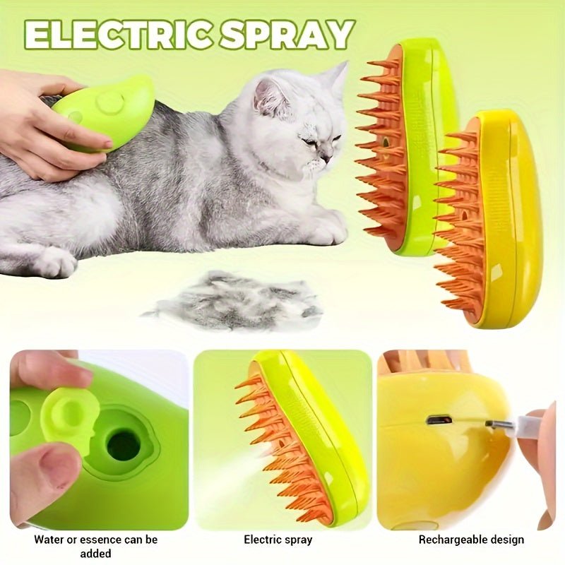 1 Unidad - Cepillo De Vapor Para Gatos, Cepillo De Vapor Auto-limpiante Para Gatos, Cepillo De Vapor Para Masajes Para Gatos, Cepillo Para El Cabello De Gato Para Eliminar El Cabello Enredado Y Suelto - SACASUSA