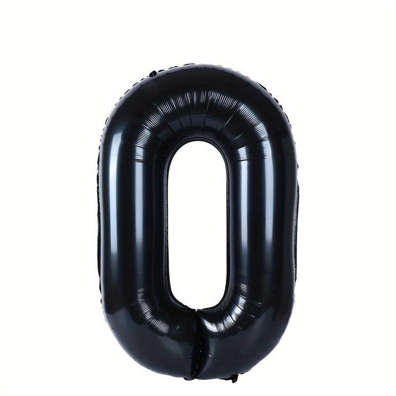 1 Unidad De Globos Digitales Negros De 32 Pulgadas, Decoración De Fiesta De Cumpleaños, Globos De Aniversario, Suministros Para Fiestas De Globos - SACASUSA