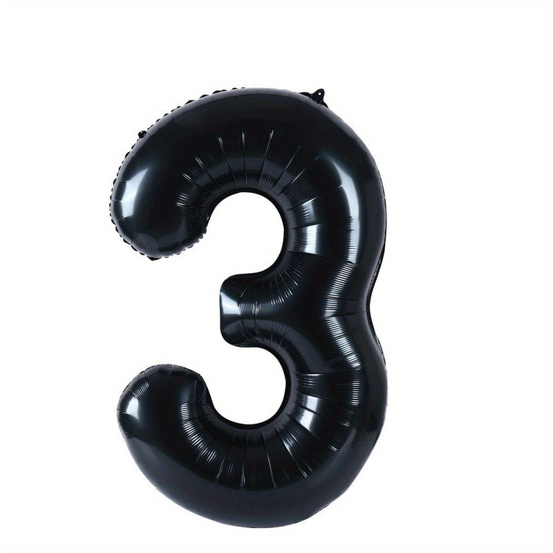 1 Unidad De Globos Digitales Negros De 32 Pulgadas, Decoración De Fiesta De Cumpleaños, Globos De Aniversario, Suministros Para Fiestas De Globos - SACASUSA