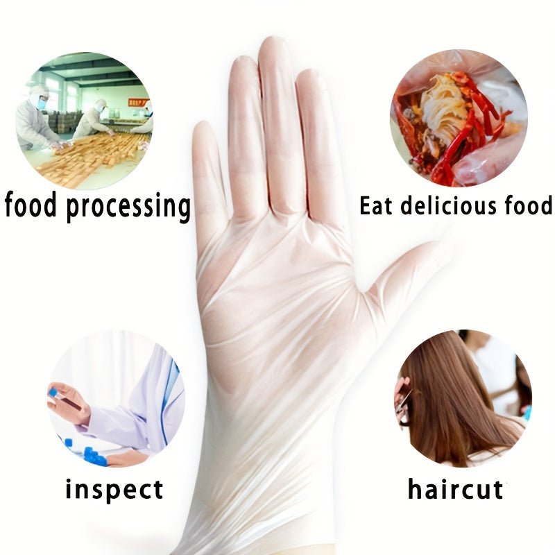 100pcs Guantes Transparentes De TPE Desechables, Guantes Para Teñir El Cabello, Guantes Resistentes Al Aceite De Cocina De Grado Alimenticio, Guantes Desechables Universales Para Hornear - SACASUSA