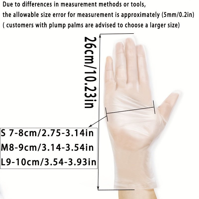 100pcs Guantes Transparentes De TPE Desechables, Guantes Para Teñir El Cabello, Guantes Resistentes Al Aceite De Cocina De Grado Alimenticio, Guantes Desechables Universales Para Hornear - SACASUSA