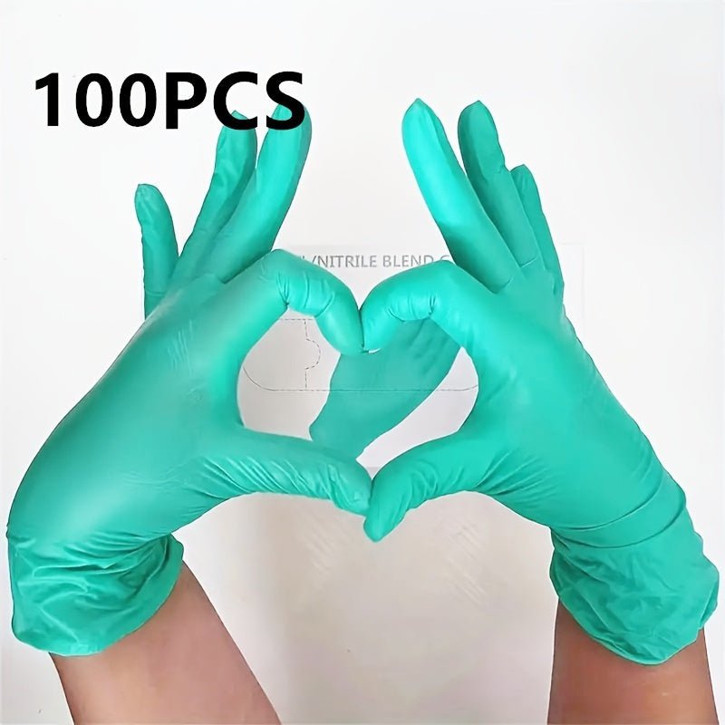 10/30/40/60/100pcs Guantes Desechables De Nitrilo Verde De Alta Elasticidad Y Espesor, Impermeables Y Antiestáticos, Guantes De Trabajo Multifuncionales, Herramientas De Cocina Para Cocinar, Guantes Desechables Verdes, Guantes De Protección Laboral - SACASUSA