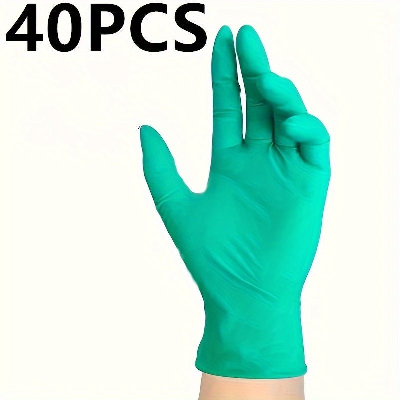 10/30/40/60/100pcs Guantes Desechables De Nitrilo Verde De Alta Elasticidad Y Espesor, Impermeables Y Antiestáticos, Guantes De Trabajo Multifuncionales, Herramientas De Cocina Para Cocinar, Guantes Desechables Verdes, Guantes De Protección Laboral - SACASUSA