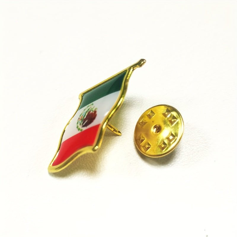 12/24 Uds. Broche Con Forma De Bandera Nacional De México, Insignias De Metal, Alfileres De Medalla Conmemorativa De La Bandera Nacional - SACASUSA