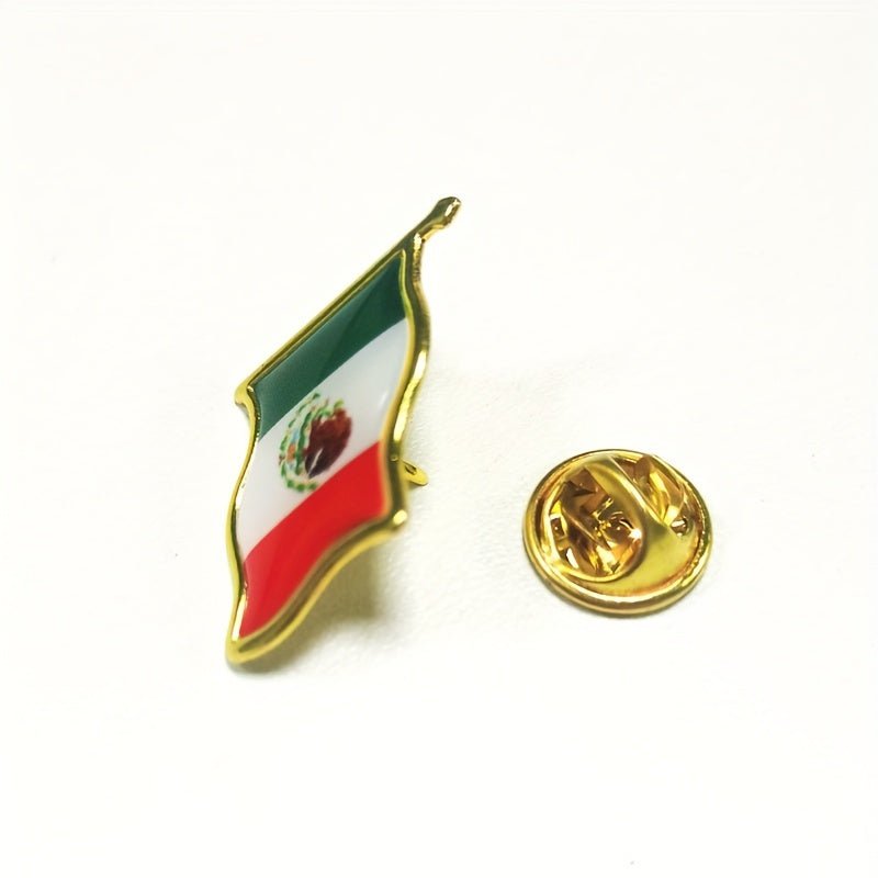 12/24 Uds. Broche Con Forma De Bandera Nacional De México, Insignias De Metal, Alfileres De Medalla Conmemorativa De La Bandera Nacional - SACASUSA