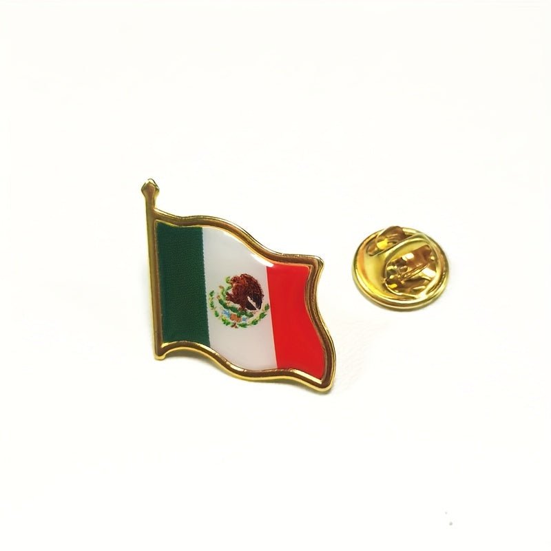 12/24 Uds. Broche Con Forma De Bandera Nacional De México, Insignias De Metal, Alfileres De Medalla Conmemorativa De La Bandera Nacional - SACASUSA