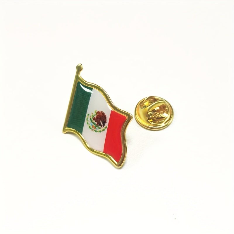 12/24 Uds. Broche Con Forma De Bandera Nacional De México, Insignias De Metal, Alfileres De Medalla Conmemorativa De La Bandera Nacional - SACASUSA