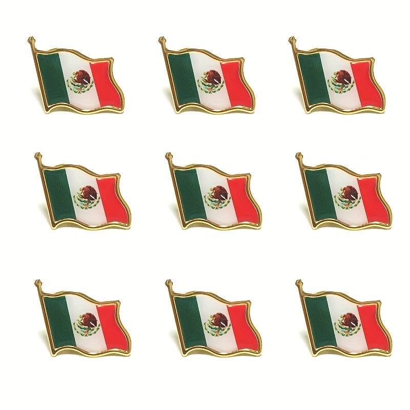 12/24 Uds. Broche Con Forma De Bandera Nacional De México, Insignias De Metal, Alfileres De Medalla Conmemorativa De La Bandera Nacional - SACASUSA