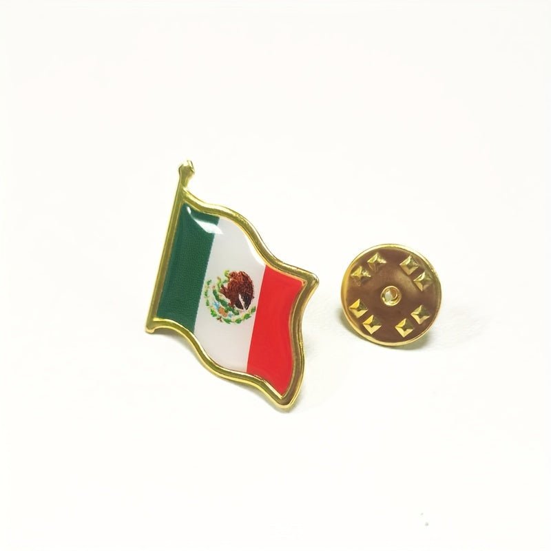 12/24 Uds. Broche Con Forma De Bandera Nacional De México, Insignias De Metal, Alfileres De Medalla Conmemorativa De La Bandera Nacional - SACASUSA