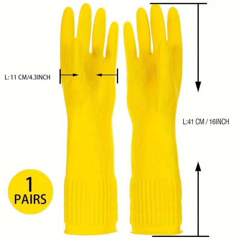 1/2/4 Pares De Guantes De Limpieza De Goma Para El Hogar, Guantes De Lavado De Platos, Limpieza De Cocina, Trabajo, Cuidado De Mascotas, Pintura, Jardinería, Impermeables Y Antideslizantes - SACASUSA