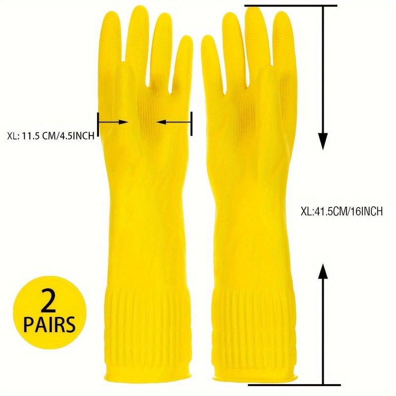 1/2/4 Pares De Guantes De Limpieza De Goma Para El Hogar, Guantes De Lavado De Platos, Limpieza De Cocina, Trabajo, Cuidado De Mascotas, Pintura, Jardinería, Impermeables Y Antideslizantes - SACASUSA