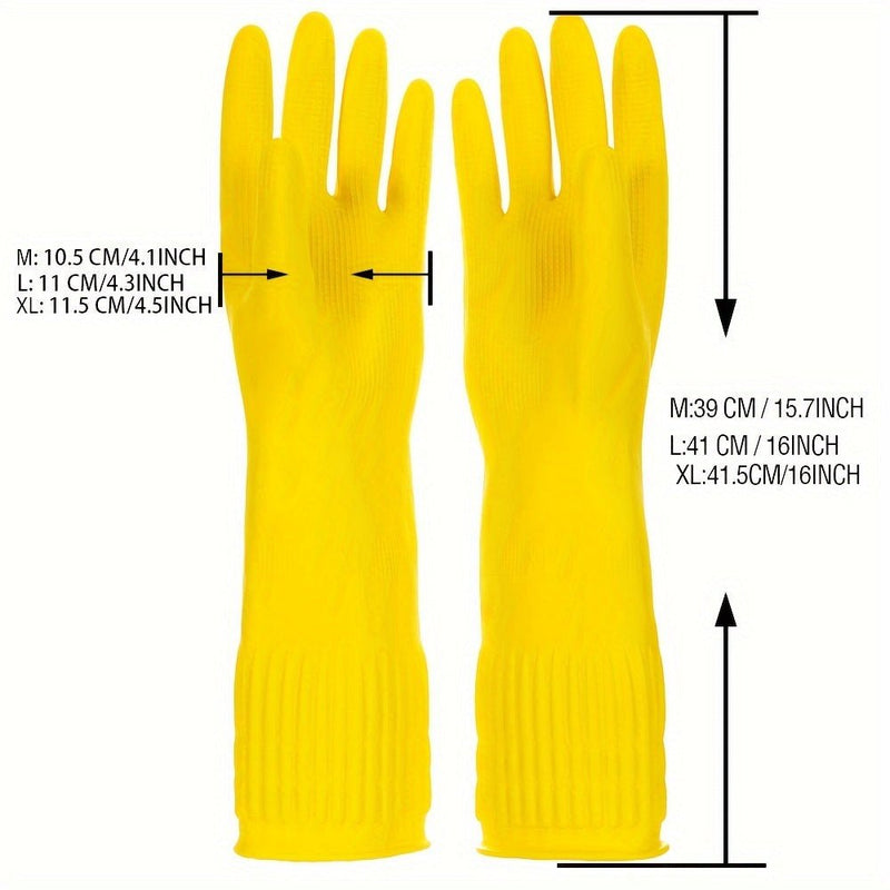 1/2/4 Pares De Guantes De Limpieza De Goma Para El Hogar, Guantes De Lavado De Platos, Limpieza De Cocina, Trabajo, Cuidado De Mascotas, Pintura, Jardinería, Impermeables Y Antideslizantes - SACASUSA