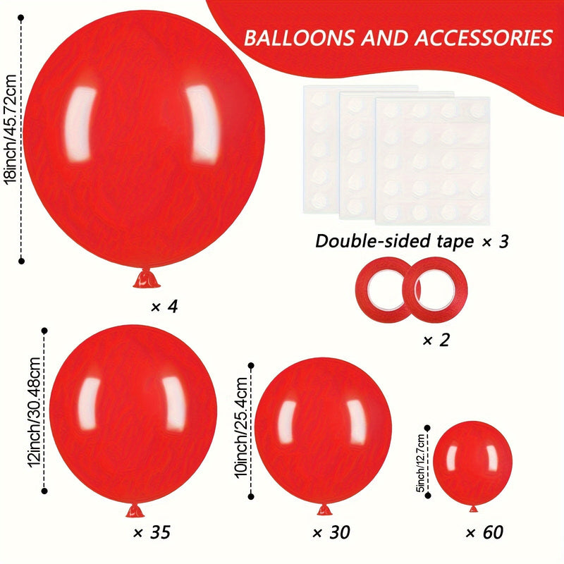 139pcs, Globo De Látex Rojo Adecuado Para Fiestas De Cumpleaños, Bodas, Regalos De Graduación De La Novia, Aniversarios, Carnavales, Decoración De Año Nuevo En El Hogar De Fondo De Habitación, Actividades De Carnaval Del Día De San Valentín - SACASUSA