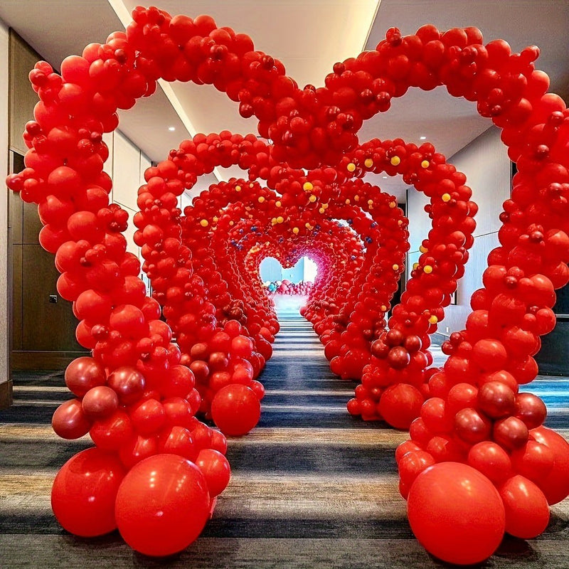 139pcs, Globo De Látex Rojo Adecuado Para Fiestas De Cumpleaños, Bodas, Regalos De Graduación De La Novia, Aniversarios, Carnavales, Decoración De Año Nuevo En El Hogar De Fondo De Habitación, Actividades De Carnaval Del Día De San Valentín - SACASUSA