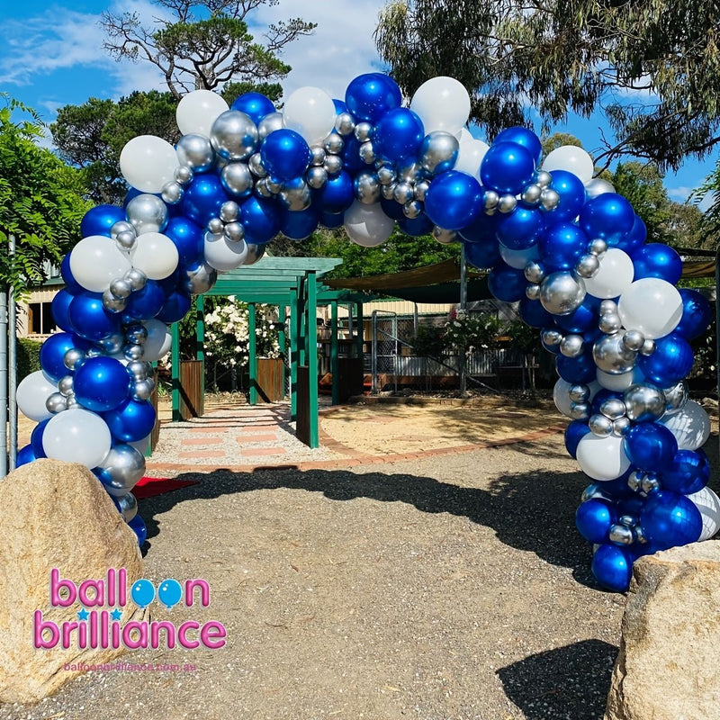 140 Uds., Kit De Arco De Guirnalda De Globos Blancos Azules Para Decoración De Fondo De Fiesta De Cumpleaños - SACASUSA