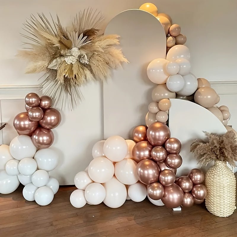 140pcs, Kit De Guirnalda De Globos Nude Blush - ¡Perfecto Para Bodas, Cumpleaños Y Más! Incluye Globos De Látex De Arena Blanca Y Globos Gruesos Para Un Arco Impresionante - Ideal Para Baby Showers, Aniversarios, Despedidas De Soltera - SACASUSA