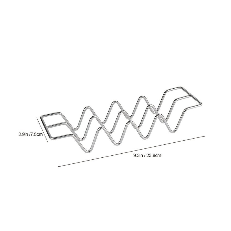 1/4pcs 304 Soporte De Acero Inoxidable Para Tacos, Bandeja De Tacos, Soporte Para Rollos Mexicanos, Sostiene 4 Panes De Maíz Fritos Cada Uno, Se Puede Usar En El Horno Para Hornear, Seguro Para Usar En La Mesa Y En La Parrilla - SACASUSA