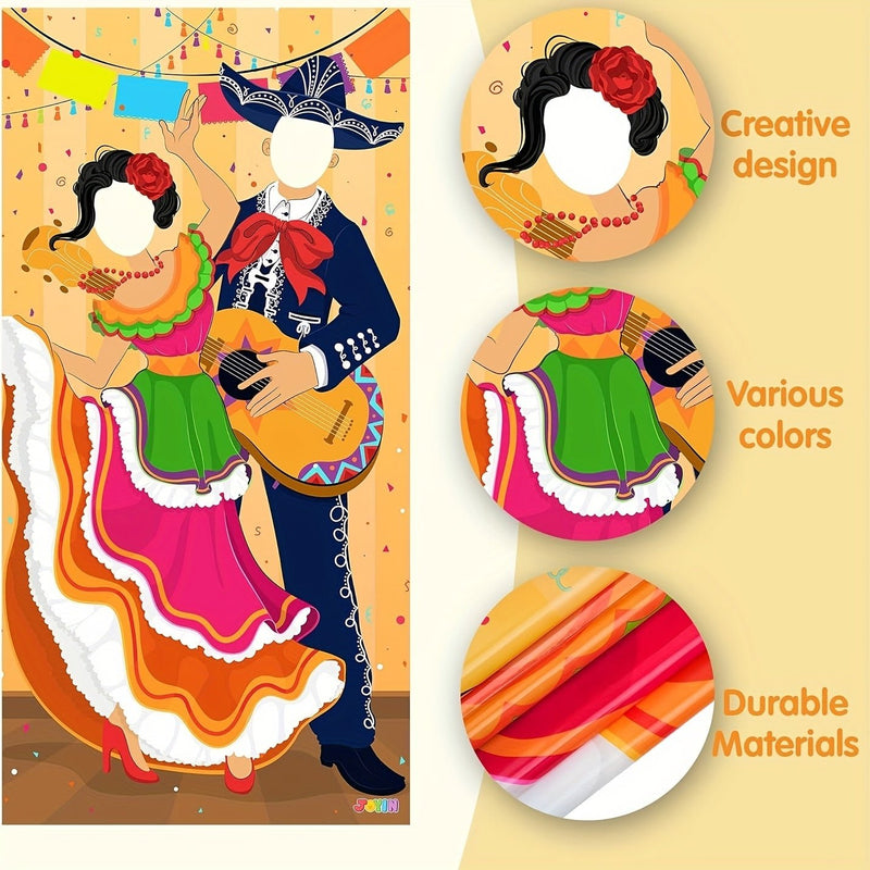 1pc Banner De Puerta Para Fotos De Pareja Para La Fiesta De Cinco De Mayo, Para Suministros De Fiesta, Decoración, Fiesta Temática Mexicana, Fiestas O Festivales, Decoración De Fondo Para Fiestas, Suministros De Decoración Para Fiestas - SACASUSA