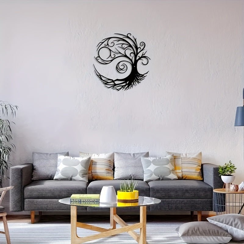 1pc Impresionante Árbol De La Vida Arte De Pared De Metal Para La Decoración Del Hogar Moderno - Añade Un Toque Artístico Y Elegancia Natural A Cualquier Habitación - SACASUSA