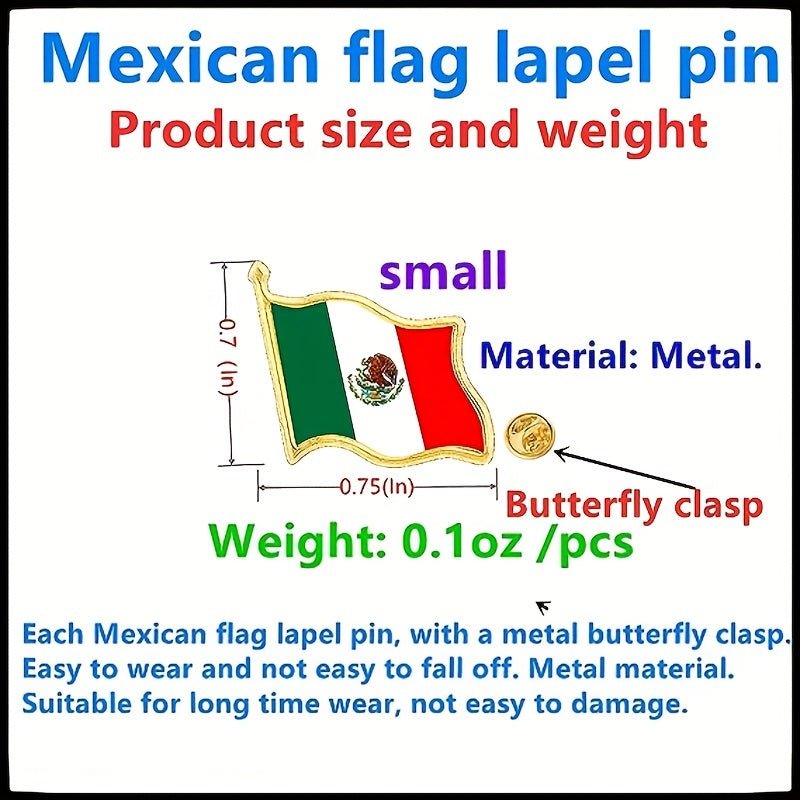 1pc Insignia De Bandera De México Para Niñas, Broche De Novedad Para Niñas - SACASUSA