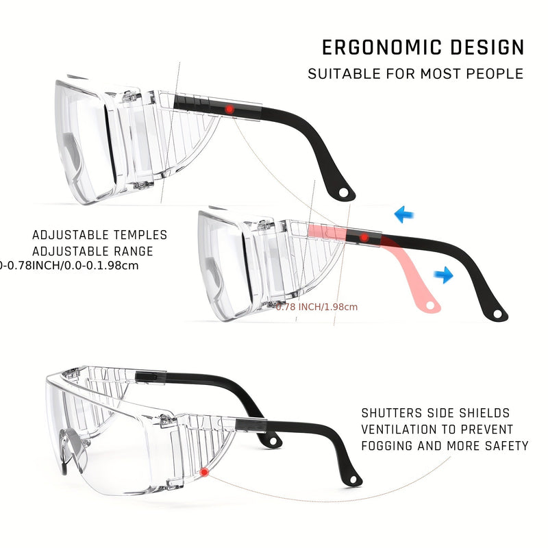 1pc LAIYIKE Gafas De Seguridad, Gafas De Seguridad Antivaho, Gafas Transparentes, Gafas Ajustables En Las Patillas, Adecuadas Para Hombres Y Mujeres Que Trabajan - SACASUSA