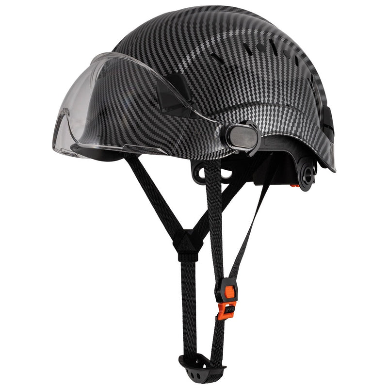 1pc LOEBUCK Patrón De Fibra De Carbono, Sombrero De Ingeniería Sombrero De Seguridad Laboral De Fibra De Carbono, Sombrero Protector De Construcción - SACASUSA