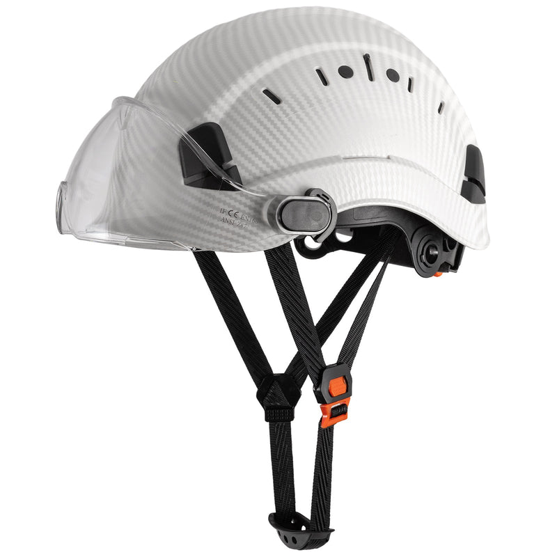 1pc LOEBUCK Patrón De Fibra De Carbono, Sombrero De Ingeniería Sombrero De Seguridad Laboral De Fibra De Carbono, Sombrero Protector De Construcción - SACASUSA