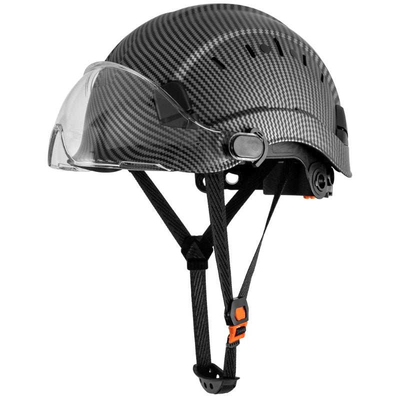 1pc LOEBUCK Patrón De Fibra De Carbono, Sombrero De Ingeniería Sombrero De Seguridad Laboral De Fibra De Carbono, Sombrero Protector De Construcción - SACASUSA