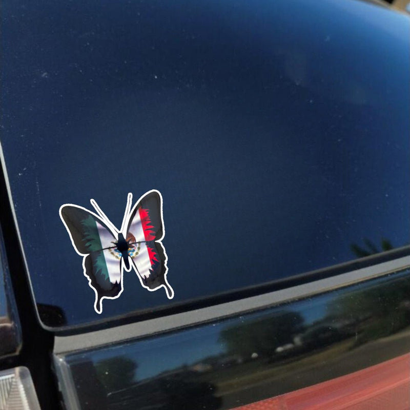 1pc Mariposa De México Sticker Diseño De Bandera Mexicana Calcomanía Pegatinas De Mariposas Pegatinas De Diario Vehículos Eléctricos - SACASUSA