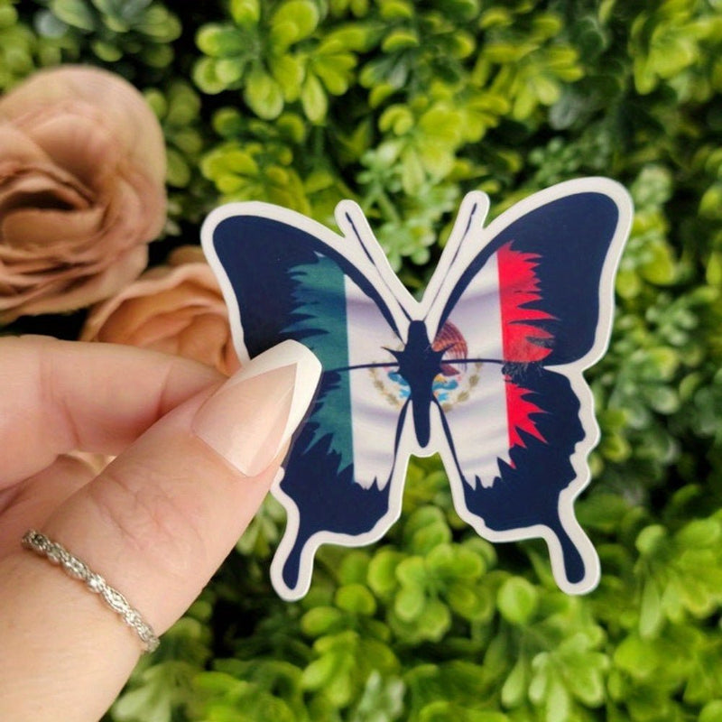 1pc Mariposa De México Sticker Diseño De Bandera Mexicana Calcomanía Pegatinas De Mariposas Pegatinas De Diario Vehículos Eléctricos - SACASUSA