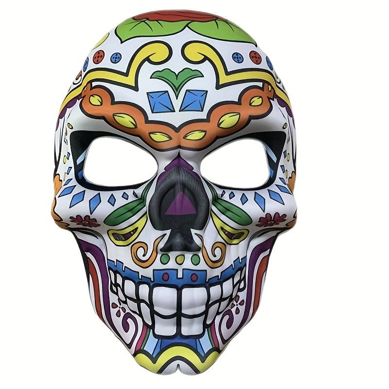 1pc Máscara Del Día De Los Muertos Calavera De Azúcar Máscara Completa De Cara Máscara De Mascarada Mexicana Disfraz De Halloween Accesorio Para Mujeres Hombres Vacaciones - SACASUSA