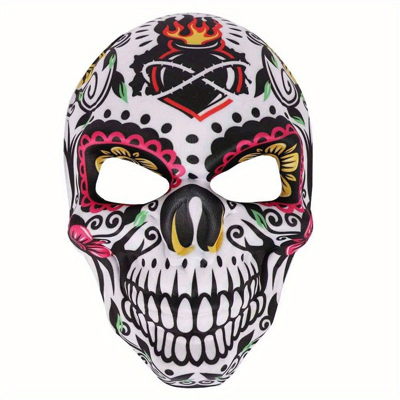 1pc Máscara Del Día De Los Muertos Calavera De Azúcar Máscara Completa De Cara Máscara De Mascarada Mexicana Disfraz De Halloween Accesorio Para Mujeres Hombres Vacaciones - SACASUSA