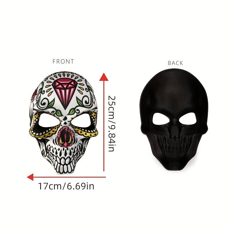 1pc Máscara Del Día De Los Muertos Calavera De Azúcar Máscara Completa De Cara Máscara De Mascarada Mexicana Disfraz De Halloween Accesorio Para Mujeres Hombres Vacaciones - SACASUSA