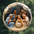 1pc Recuerdo En 3D, Adorno Religioso, Nacimiento De Jesús, Colgante De Oración De Acrílico, Escena Creativa De La Familia De Jesús, Adorno De Pascua, Colgante De Decoración Para El Hogar - SACASUSA