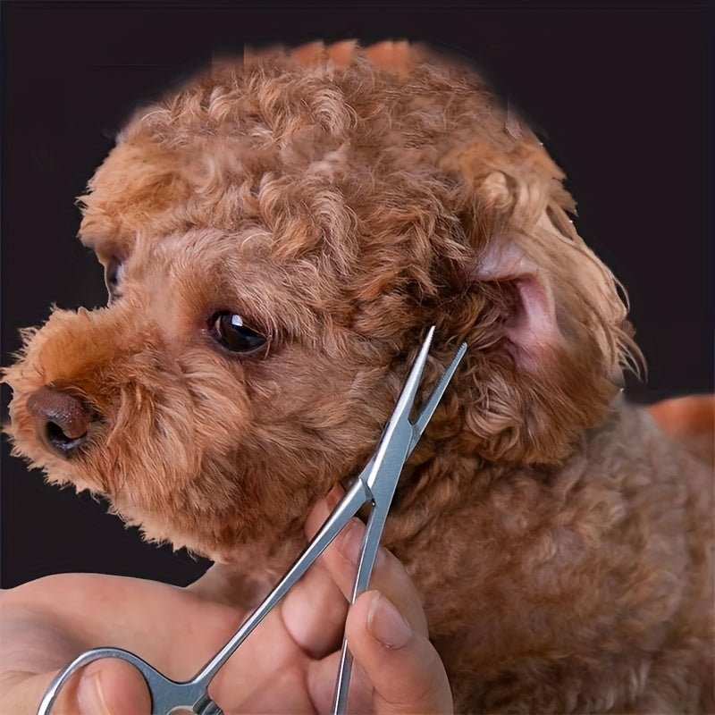 1PC Removedor de Pelo de Oreja de Perro de Acero Inoxidable Superior - Hemostato de Aseo para Mascotas de Calidad, Adecuado para Uso con la Mano Izquierda y Derecha - SACASUSA