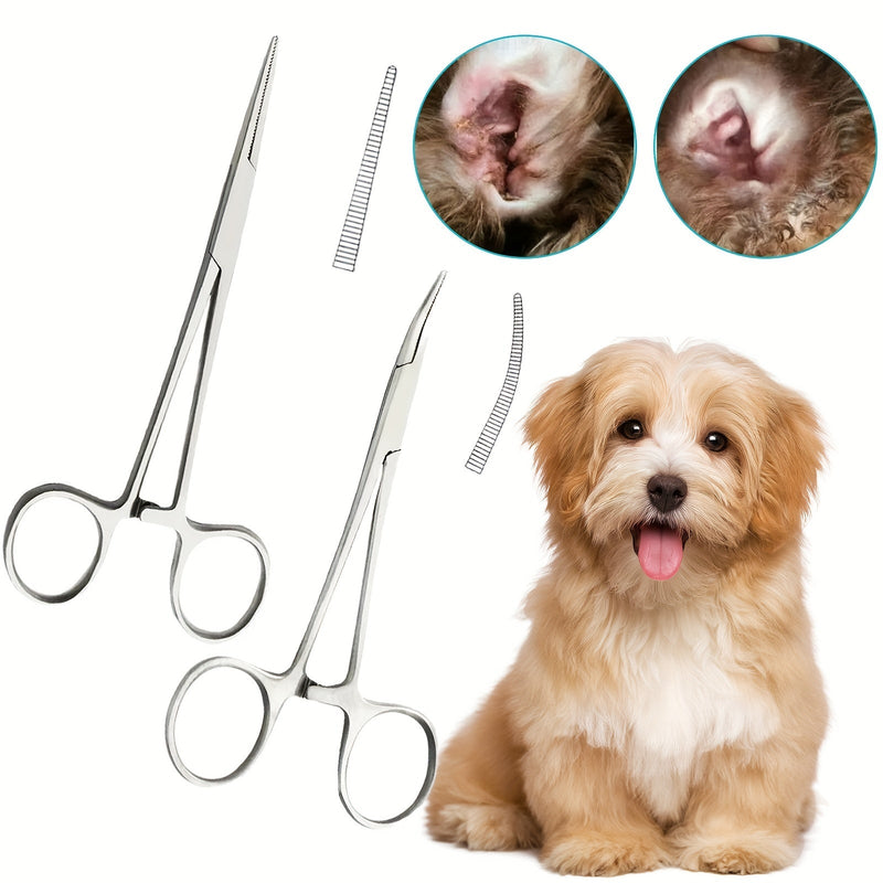 1PC Removedor de Pelo de Oreja de Perro de Acero Inoxidable Superior - Hemostato de Aseo para Mascotas de Calidad, Adecuado para Uso con la Mano Izquierda y Derecha - SACASUSA