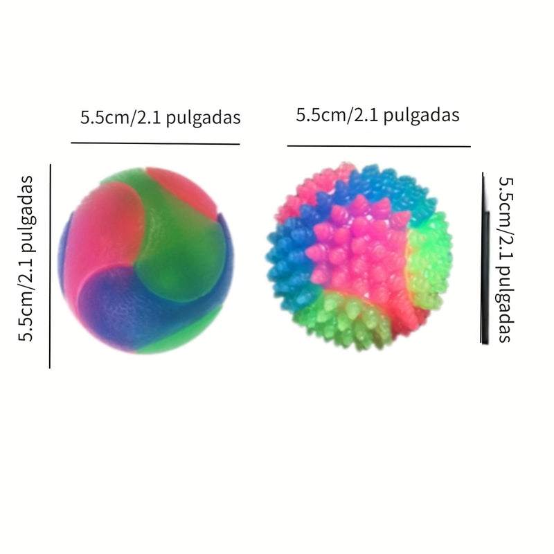 2 piezas Juguete Interactivo Para Perros, Pelota Molar Elástica Y Duradera, Luminosa Para Masticadores Fuertes, Promueve La Salud Dental Y La Estimulación Mental - SACASUSA