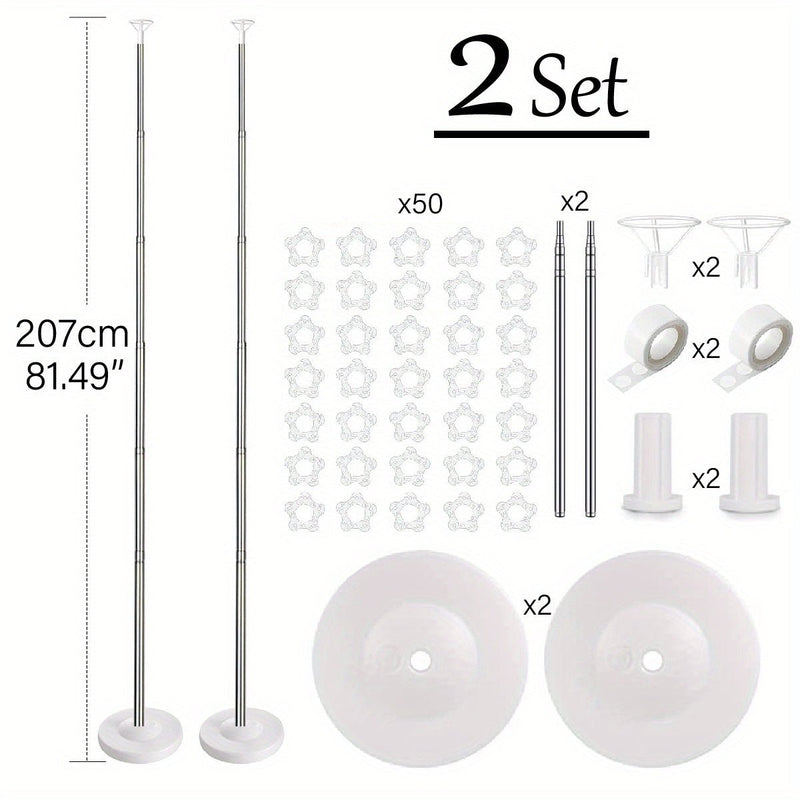 2-Set de Kit de Soporte para Globos Reutilizable - Montaje Fácil y Materiales Duraderos - Ideal para Celebraciones, Fiestas y Eventos Especiales - SACASUSA