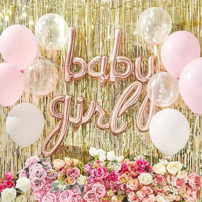 2pcs, Globos De Aluminio Con Letras De Bebé Niña, Fiesta De Bienvenida Al Bebé, Fiesta De Cumpleaños, Decoración De Fiesta, Globos De Cumpleaños, Suministros De Fiesta De Cumpleaños, Decoración De Fiesta, Decoración De Habitación Estética - SACASUSA