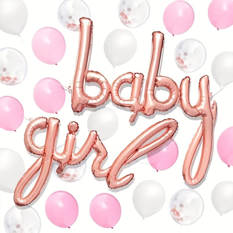 2pcs, Globos De Aluminio Con Letras De Bebé Niña, Fiesta De Bienvenida Al Bebé, Fiesta De Cumpleaños, Decoración De Fiesta, Globos De Cumpleaños, Suministros De Fiesta De Cumpleaños, Decoración De Fiesta, Decoración De Habitación Estética - SACASUSA