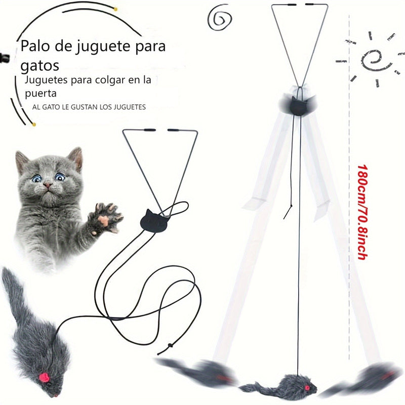 2pcs Juguete Colgante Ajustable de Peluche para Gatos - Juego Interactivo y Ejercicio, Sin Pilas, Adecuado para Todas las Razas y Estimula la Curiosidad - SACASUSA