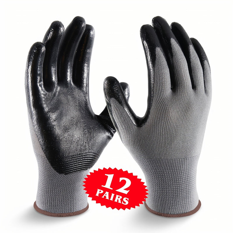 3/12 Guantes De Trabajo De Nitrilo Paris, Forro De Nailon Transpirable De 45G Resistente A La Abrasión, Revestimiento De Nitrilo De Nivel 4 En La Palma Resistente Al Deslizamiento Y Al Aceite, Uso General Para Construcción, Pintura, Jardinería Y Entrega - SACASUSA