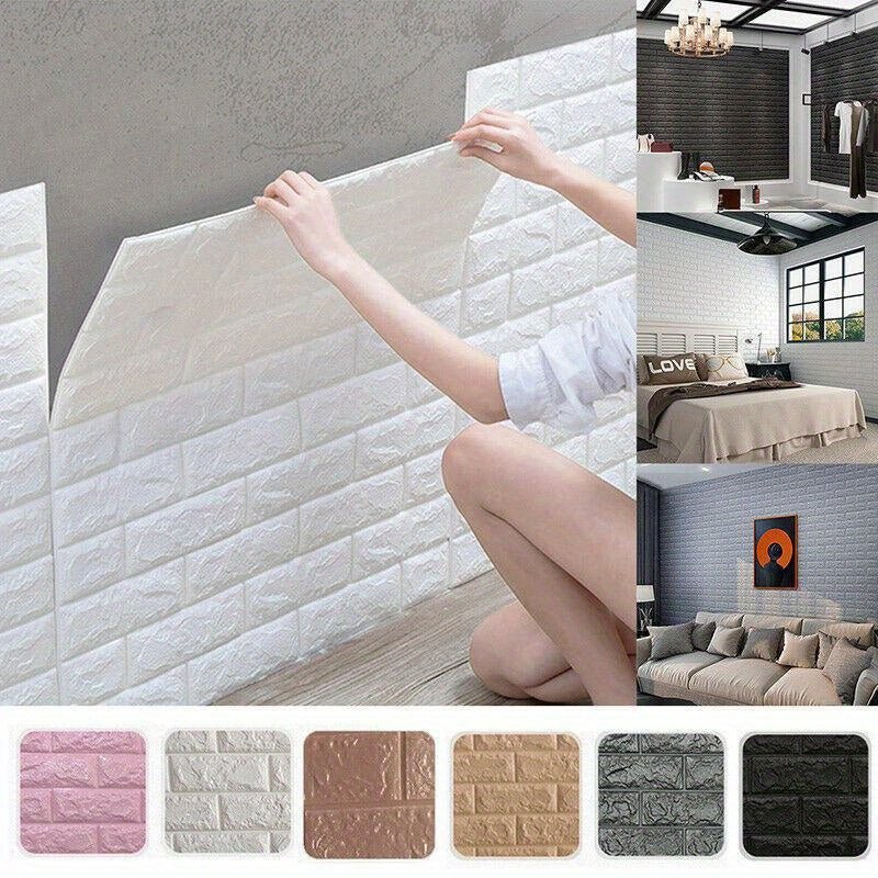 3D Adhesivos Impermeables para Azulejos de Espuma de Ladrillo - Autoadhesivo, Fácil de Instalar y Limpiar, Ideal para Cocinas, Baños, Salas de Estar - Paredes/Techos (20/30/40pcs) - SACASUSA