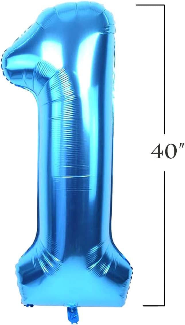 40 pulgadas Jumbo Big Blue Foil Mylar Número Globos Niña 1 2 3 4 5 6 7 8 9 0 Fiesta de cumpleaños Decoraciones para niños Años de antigá¼edad Decoración de fiesta de aniversario - SACASUSA