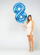 40 pulgadas Jumbo Big Blue Foil Mylar Número Globos Niña 1 2 3 4 5 6 7 8 9 0 Fiesta de cumpleaños Decoraciones para niños Años de antigá¼edad Decoración de fiesta de aniversario - SACASUSA