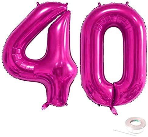 40 pulgadas Jumbo Hot Fucsia Pink Foil Mylar Número Globos Niña 1 2 3 4 5 6 7 8 9 0 Decoraciones para fiesta de cumpleaños Fiesta de aniversario de años - SACASUSA