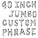40 pulgadas personalizado brillante plata número de letra grande globo de helio Banner Mylar carta cumpleaños Banner personalización Baby Shower novia - SACASUSA