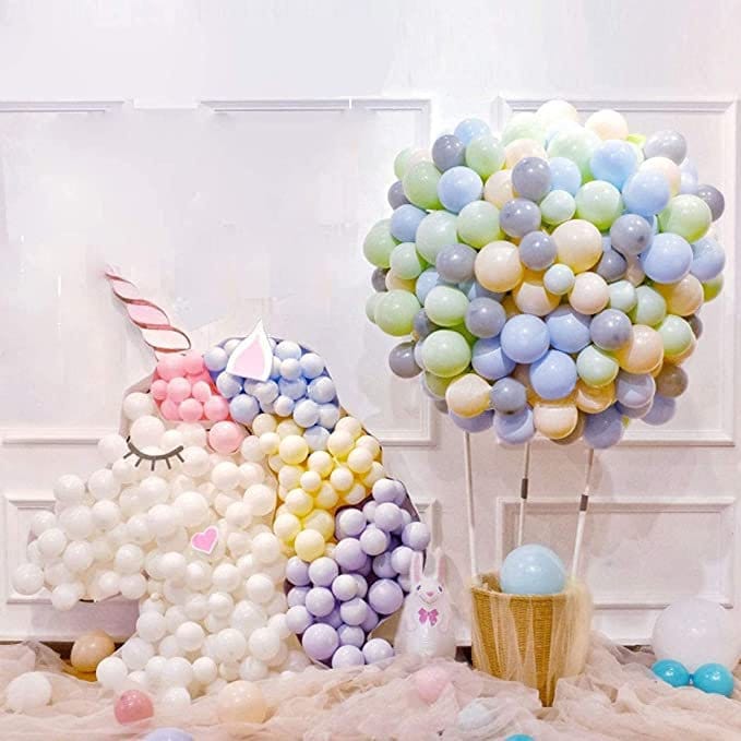 5 pulgadas 200 pc Macaron Pastel Lake Blue Latex Mini Tiny Small Round Globos Baby Shower Género Revelar Cumpleaños Boda Aniversario Decoración - SACASUSA